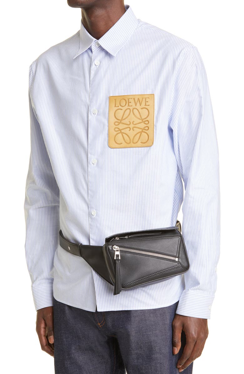 Loewe Mini Puzzle Leather Belt Bag, Alternate, color,