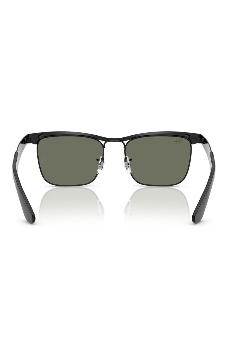 53mm Wayfarer Deluxe Square Sunglasses, Alternate, color, BLACK / GREY MIRROR BRONZE