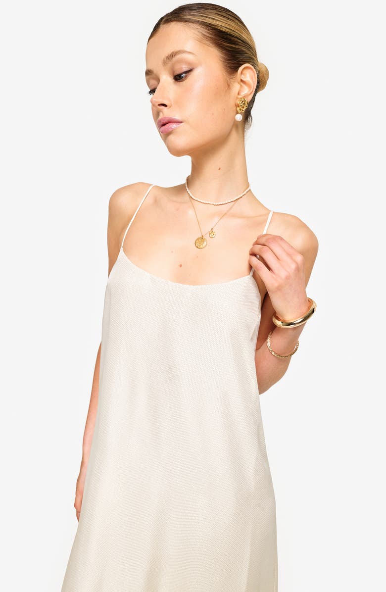 CAMI NYC Luz Textured Metallic Silk Blend Slipdress, Alternate, color, 