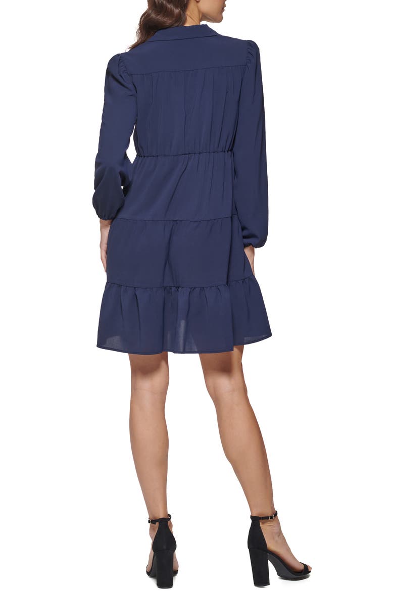Long Sleeve Tiered Dress, Alternate, color, NAVY MULTI