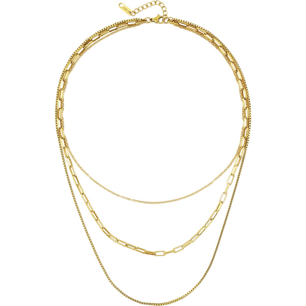 Rebl Layered Chain Necklace In Gold