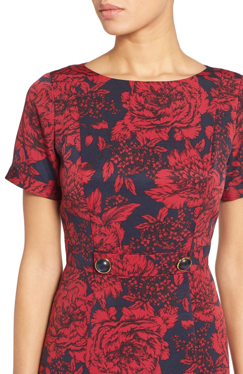 Adrianna Papell Embellished Jacquard Sheath Dress, Alternate, color,