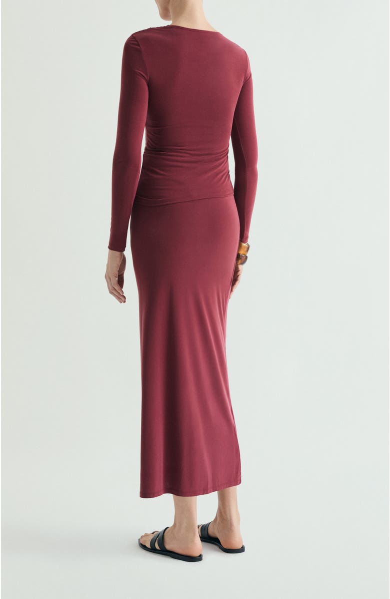 Scalpers Cupro Brooch Skirt, Alternate, color, Cherry