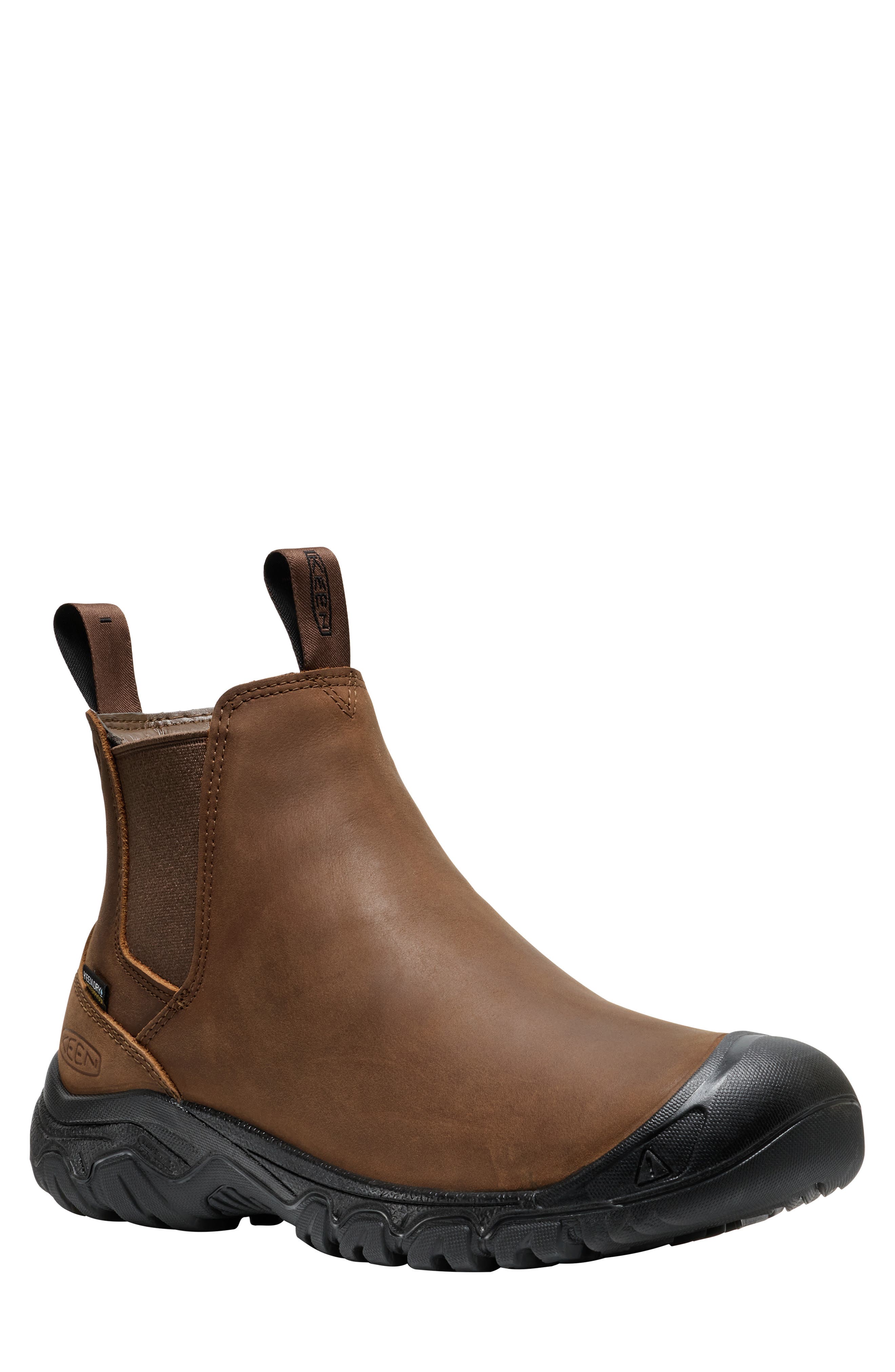 KEEN Anchorage IV Waterproof Chelsea Boot, Main, color, Dark Earth/ Black