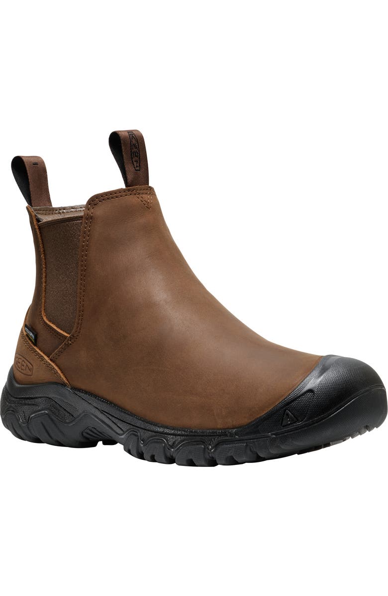 KEEN Anchorage IV Waterproof Chelsea Boot, Main, color, Dark Earth/ Black