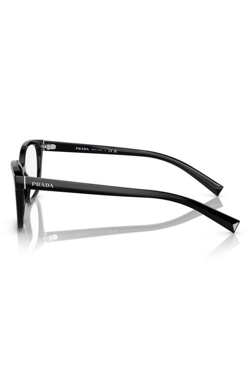 Prada 53mm Rectangular Optical Glasses In Black