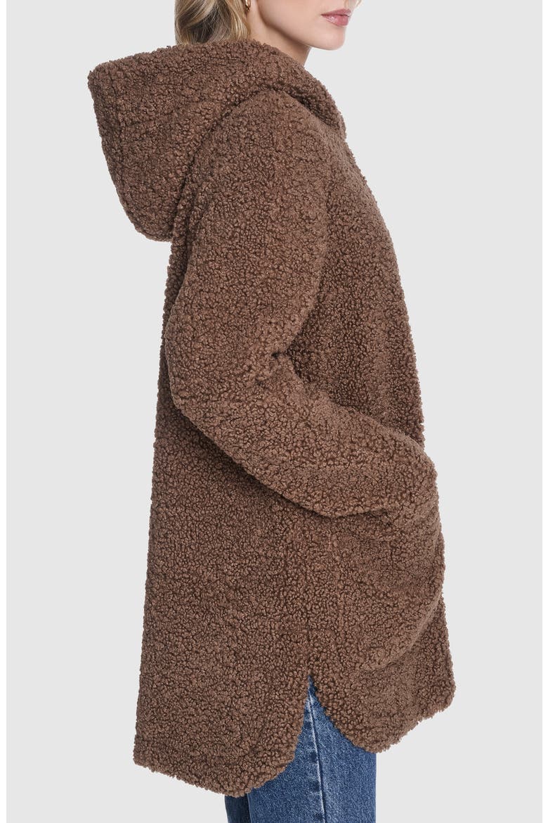 Seneca Faux Shearling Hooded Jacket, Alternate, color, WALNUT
