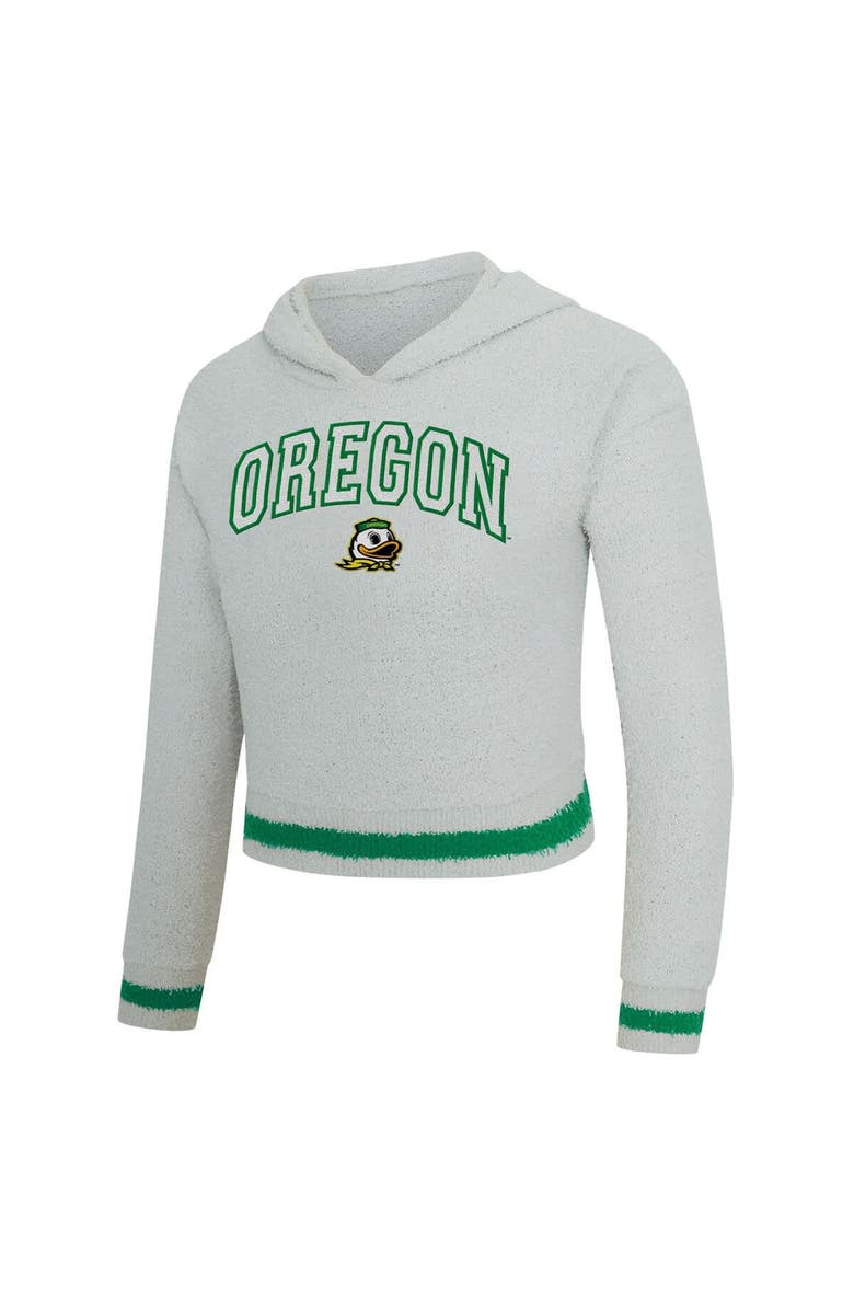 CONCEPTS SPORT Women's Concepts Sport Gray/Green Oregon Ducks Whitley Long Sleeve Hoodie Top & Shorts Set, Alternate, color, Gray