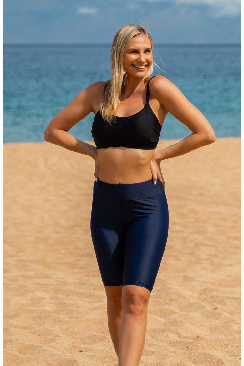 Long Bike Swim Shorts, Alternate, color, Navy