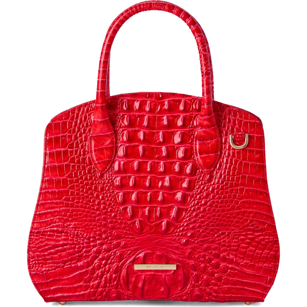 Brahmin Rosetta Croc Embossed Leather Satchel