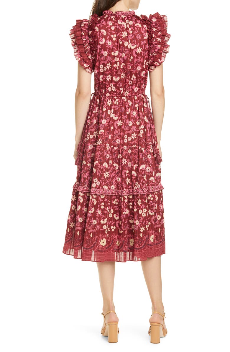 Ulla Johnson Linnea Floral Midi Dress, Alternate, color, 