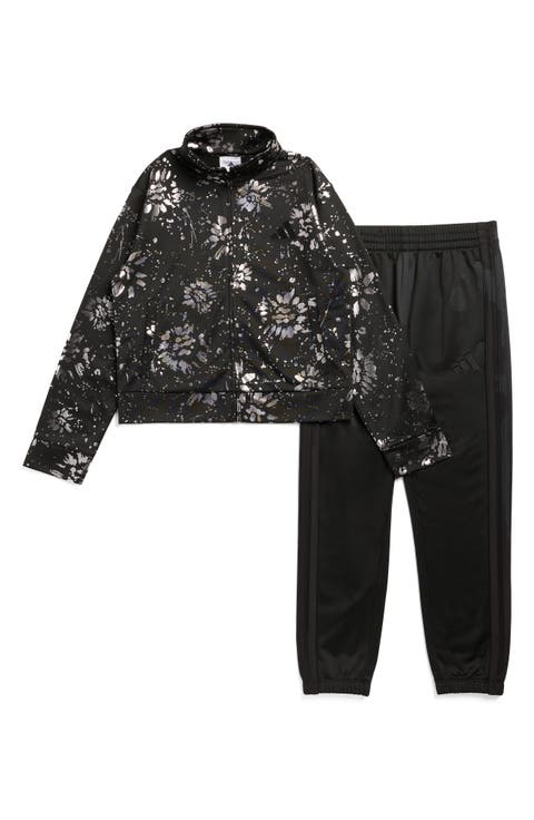 Kids' Glam Floral Tricot Jacket & Joggers Set (Big Kid)