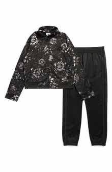 adidas Kids' Glam Floral Tricot Jacket & Joggers Set