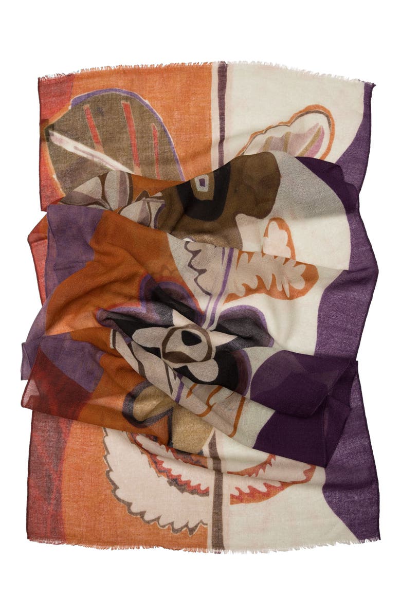 Elizabetta Irene - Wool Scarf, Alternate, color, Rust And Purple