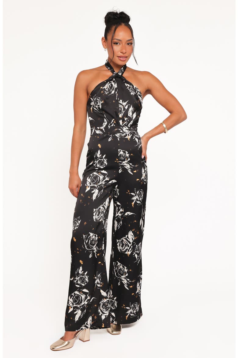 Raelynn Floral Halter Jumpsuit, Alternate, color, BLACK FLORAL