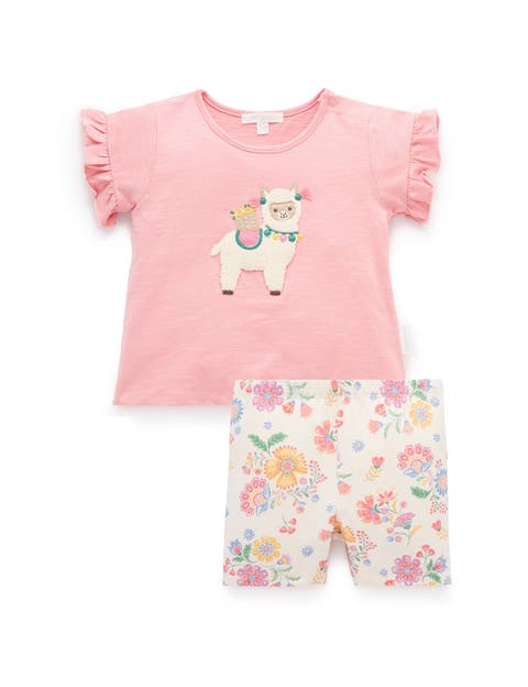 Ruffle Tee & Bike Short Set