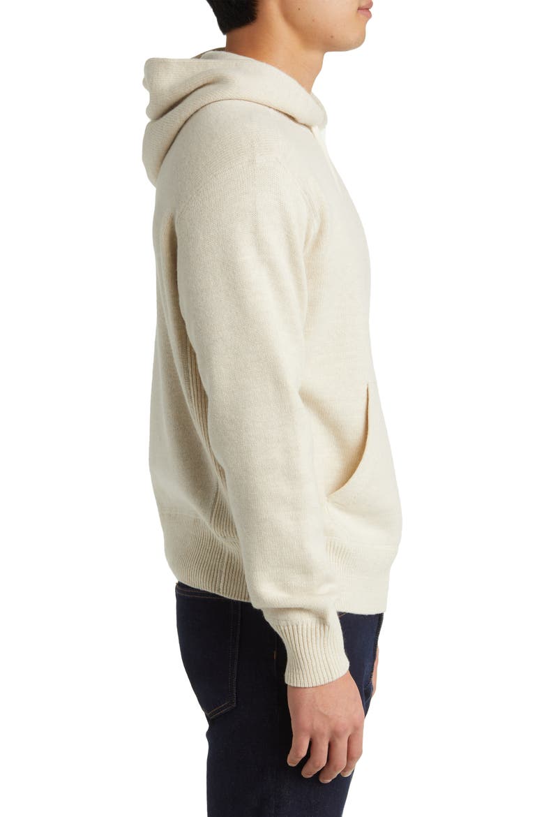 Wool & Cashmere Sweater Hoodie, Alternate, color, HEATHER OAT