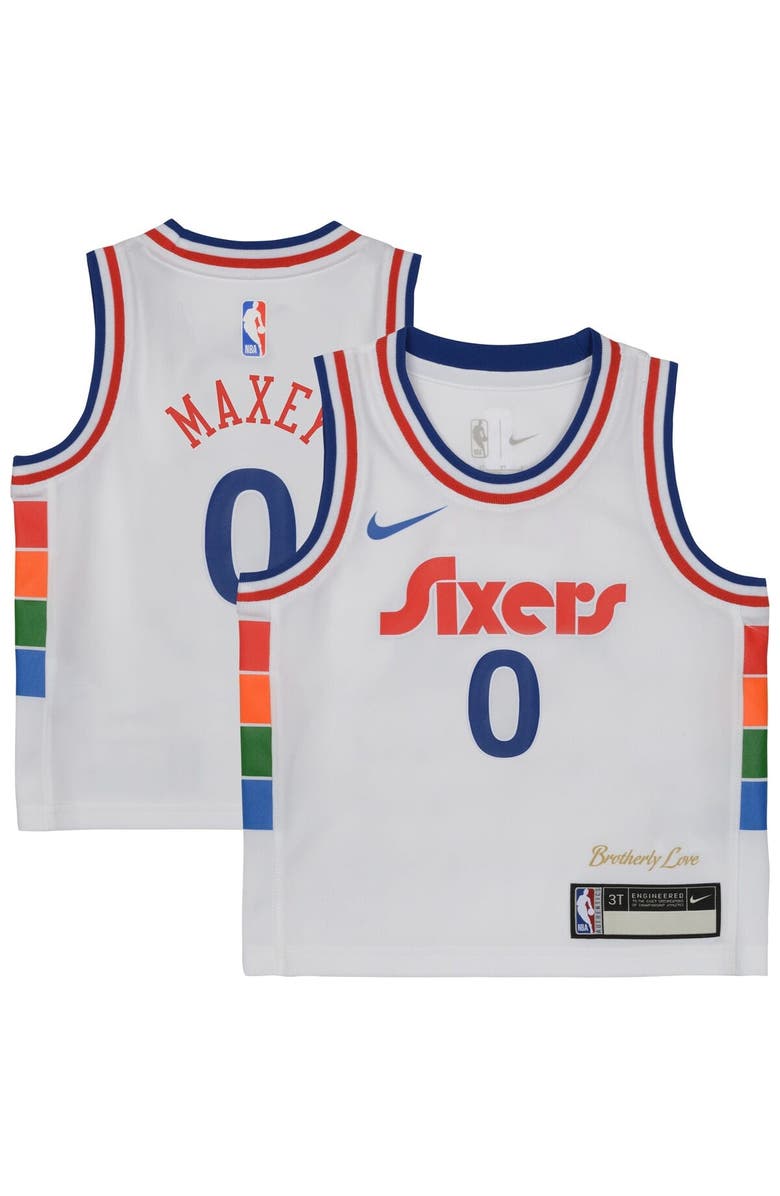 Nike Preschool Nike Tyrese Maxey White Philadelphia 76ers 2024/25 Swingman Player Jersey - City Edition, Main, color, 