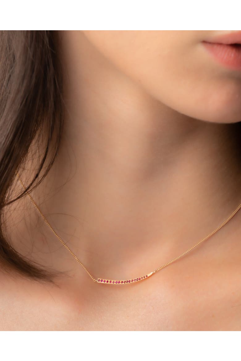 Crescent Moon Necklace Ruby, Alternate, color, Ruby