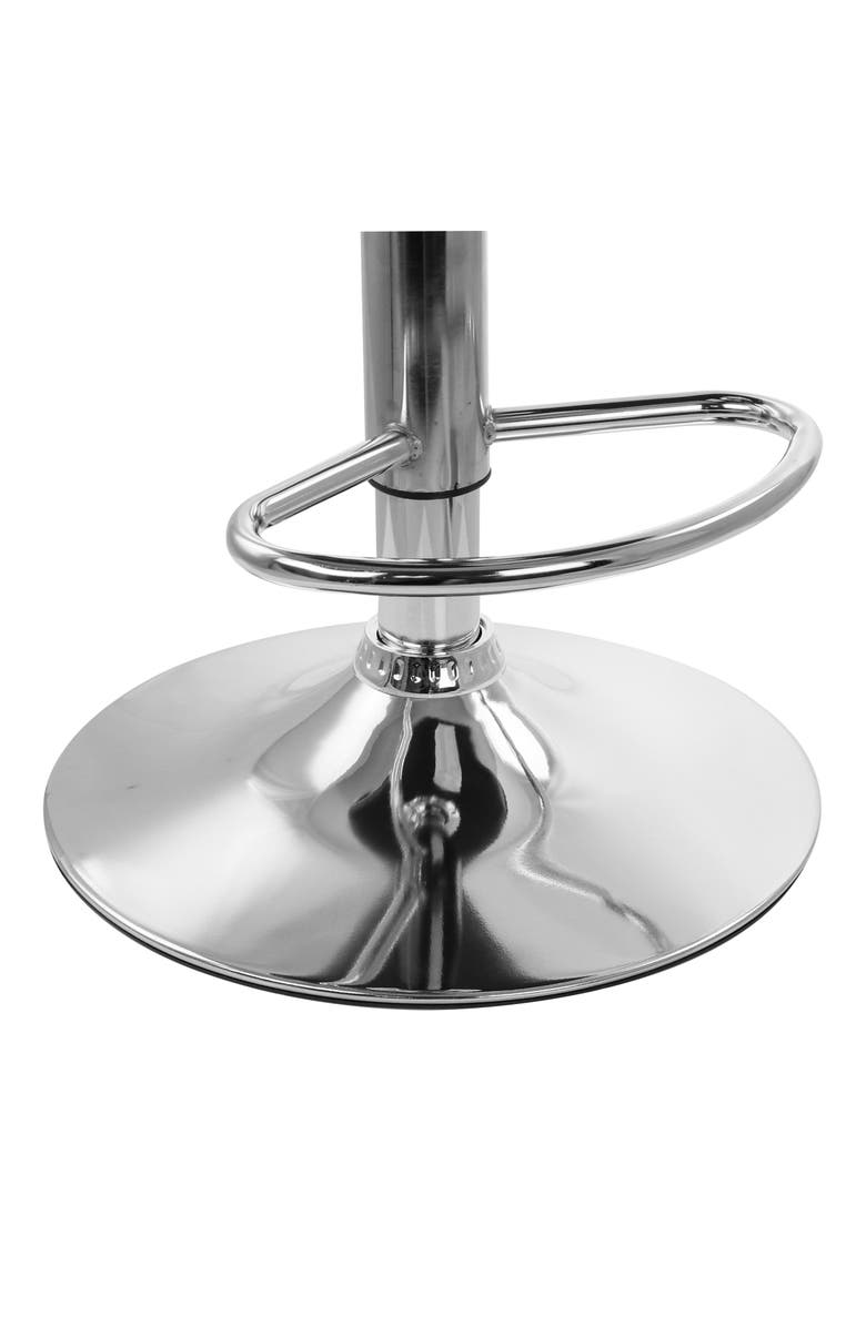 Elama 2 Piece Diamond Tufted Faux Leather Adjustable Bar Stool, Alternate, color, Black