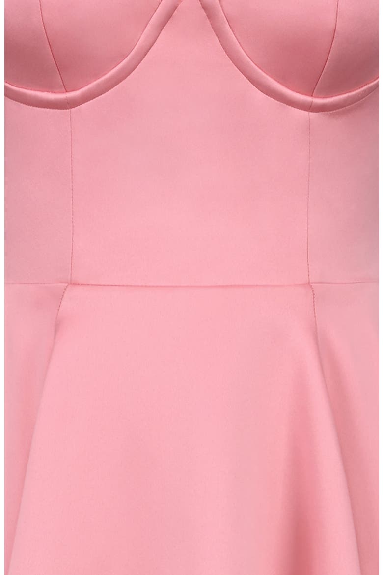 Mademoiselle Bustier Stretch Satin Midi Dress, Alternate, color, RASPBERRY