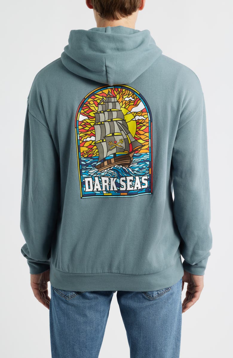 DARK SEAS Sailor's Sun Oversize Cotton Blend Hoodie, Alternate, color, Blue Magic