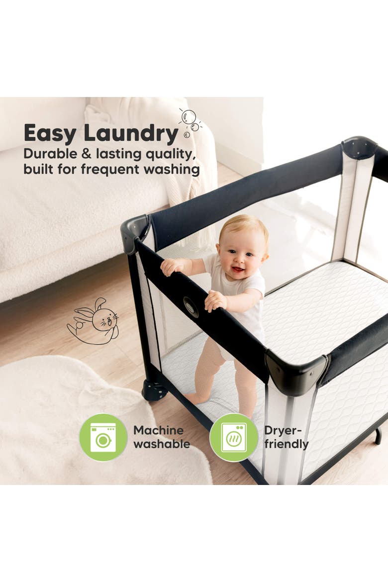 2-Pack Mavy Protect+ Waterproof Mini Crib Mattress Protector, Alternate, color, Soft White
