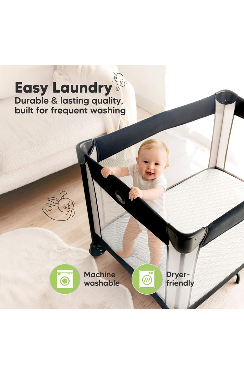 KeaBabies 2-Pack Mavy Protect+ Waterproof Mini Crib Mattress Protector, Alternate, color, Soft White