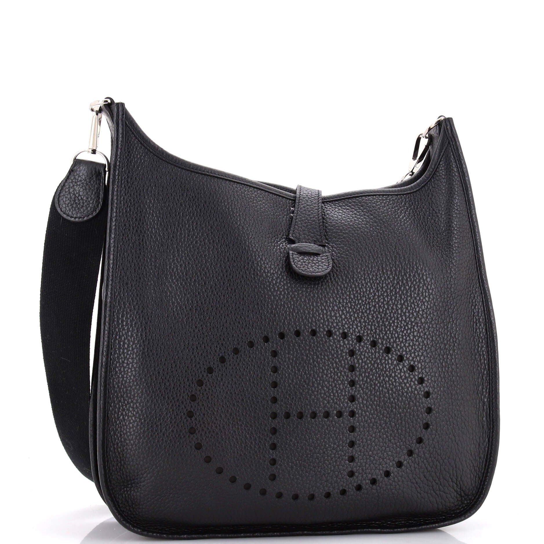 Pre-Owned Hermes Evelyne Bag Gen II Clemence GM, Alternate, color, Noir