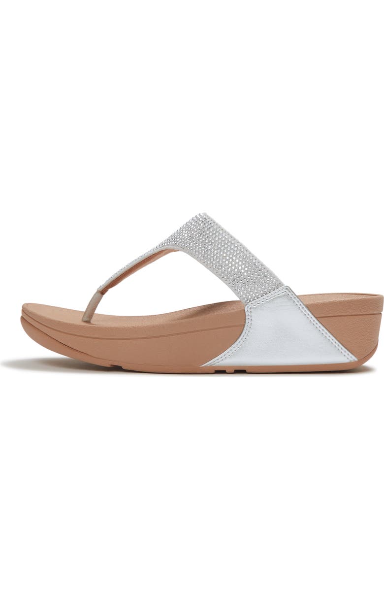 FitFlop Lulu Crystal Embelli Toe-Post, Alternate, color, Steeled Silver