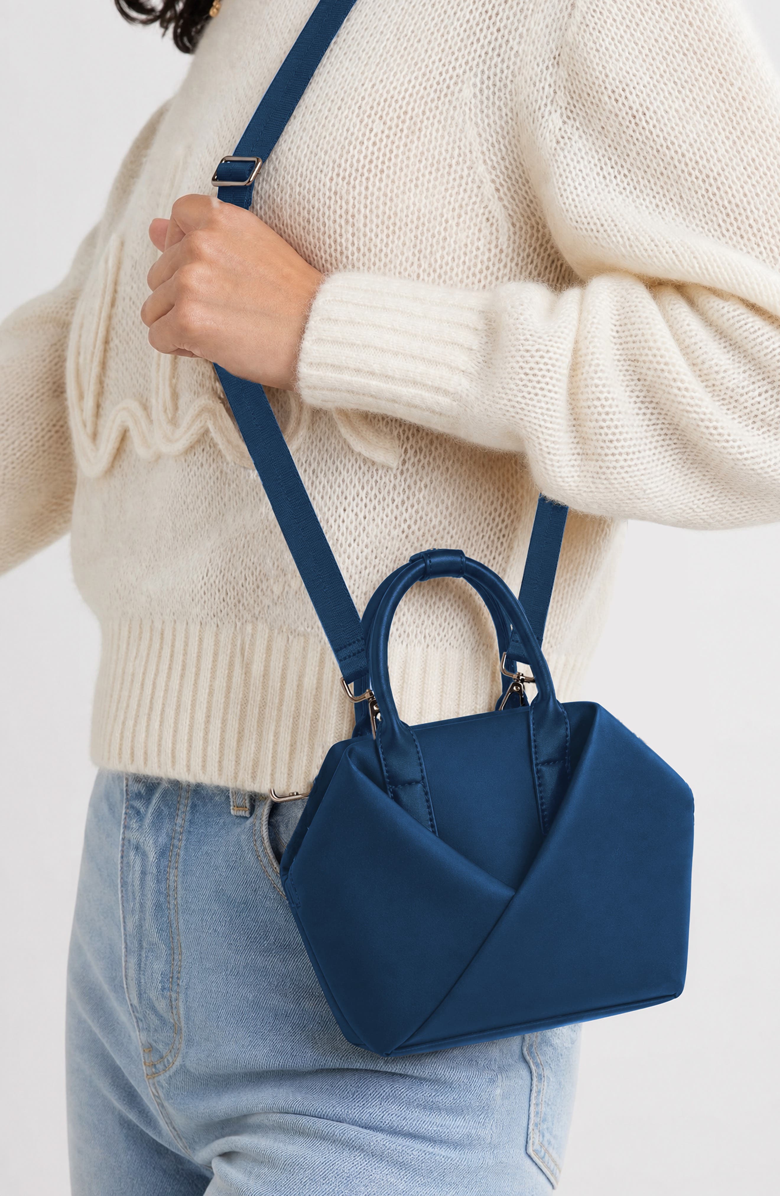 Small Origami Crossbody Tote and Handbag For Women, Alternate, color, Navy Blue