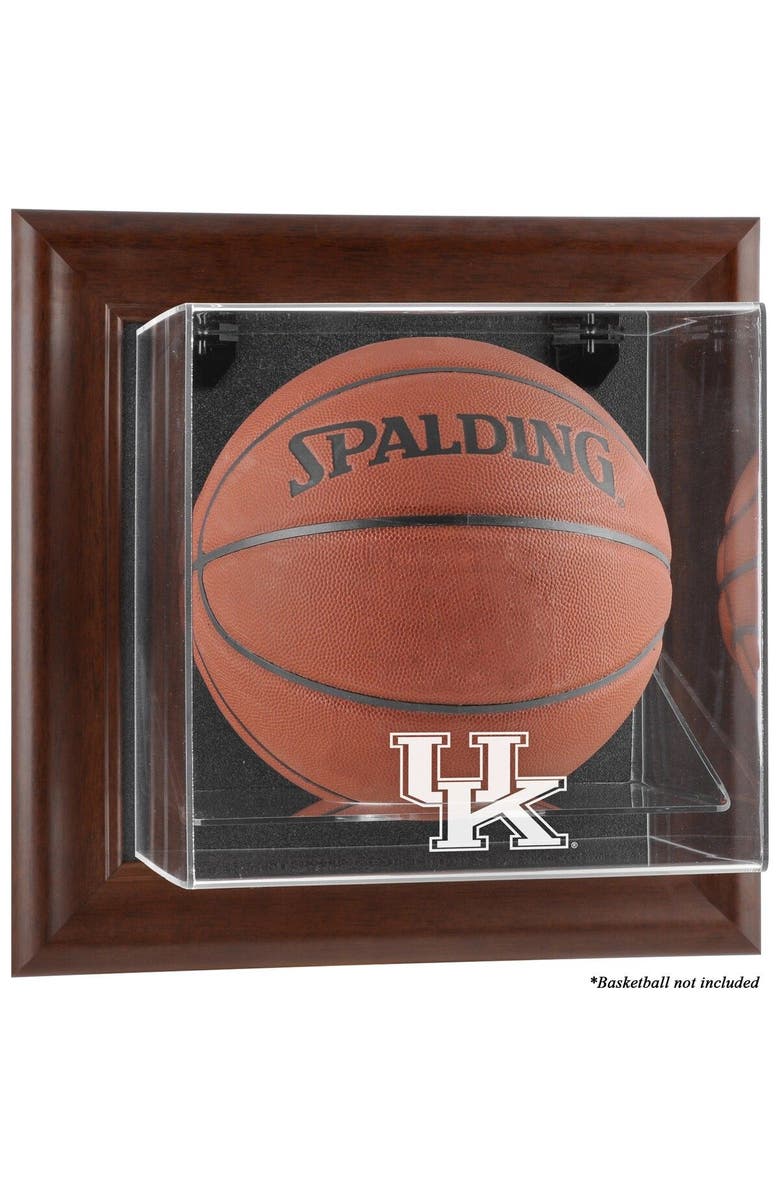 FANATICS AUTHENTIC Kentucky Wildcats Brown Framed Wall-Mountable Basketball Display Case, Main, color, 