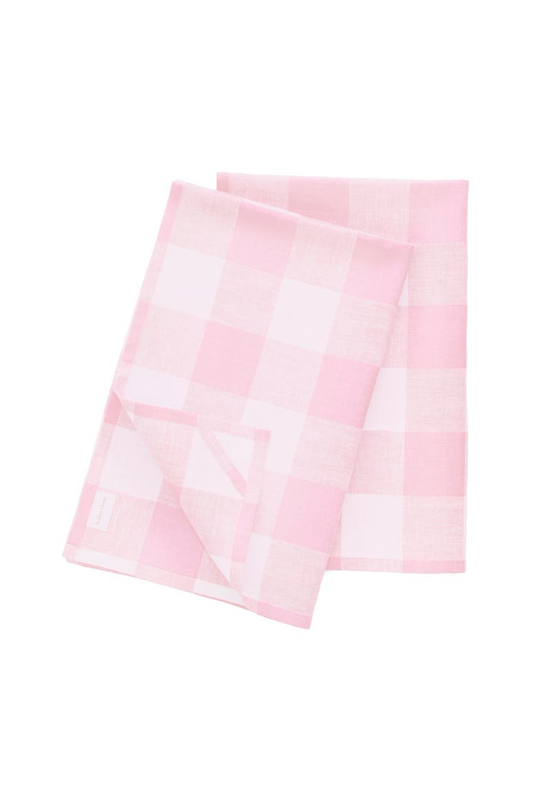 Linen Kitchen Towels Set of 2, 16.5 x 26.5" - Buffalo Check, Alternate, color, Marshmellow Pink
