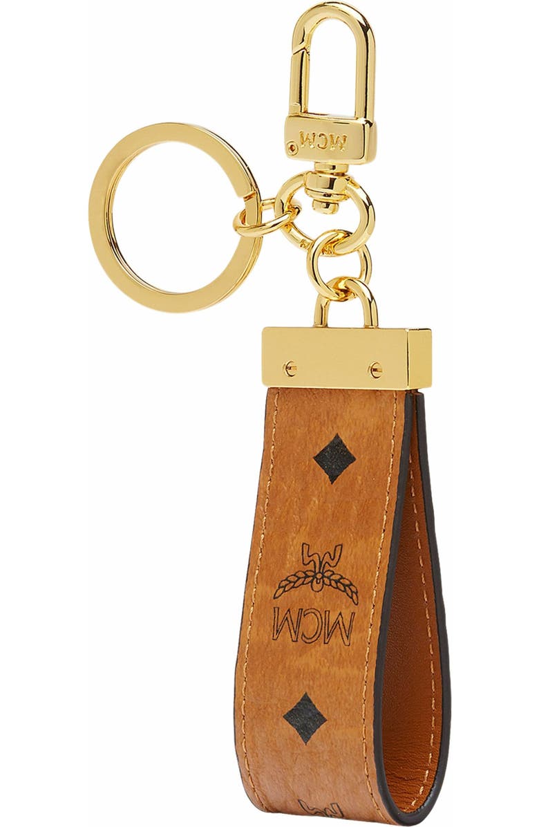 MCM Key Ring in Visetos Original, Alternate, color, Cognac