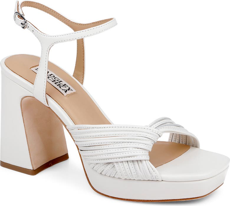 Badgley Mischka Décolleté Elaina Donna Tacco Alto – Bianco Tenue – Fodera In Pelle – 40.5 EU