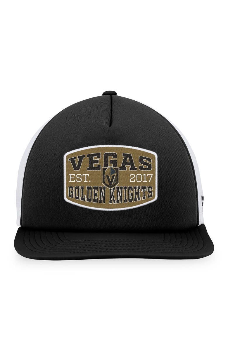 FANATICS Men's Fanatics Branded Black/White Vegas Golden Knights Foam Front Patch Trucker Snapback Hat, Alternate, color, Black