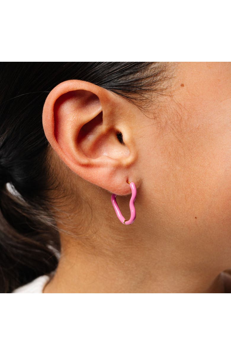 Pip Pop Enamel Heart Hoop, Alternate, color, Pink