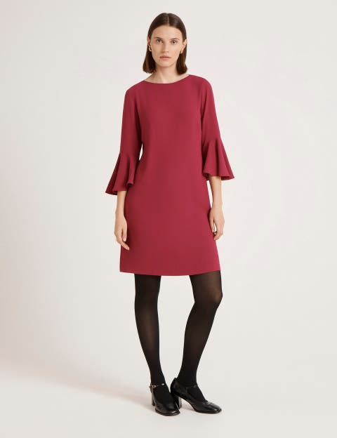 Izzy Rich Crepe Long Sleeve Short Dress