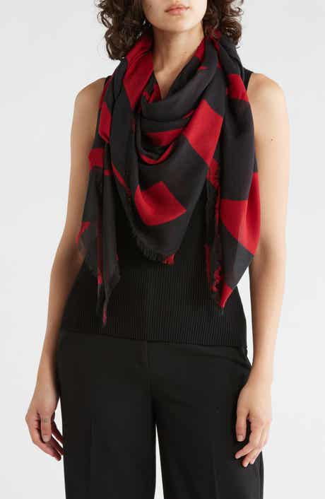 Longchamp Logo Modal & Cashmere Square Scarf