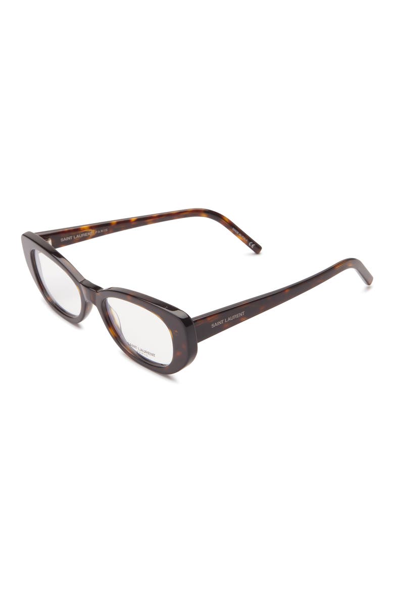53mm Cat Eye Optical Glasses, Alternate, color, HAVANA HAVANA TRANSPARENT