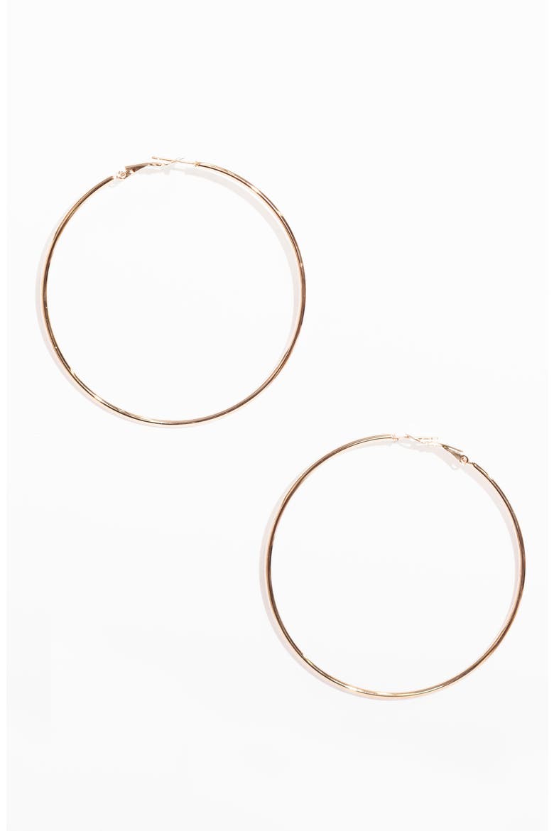 Set Of 3 Plain Jane Hoop Earrings, Alternate, color, GOLD