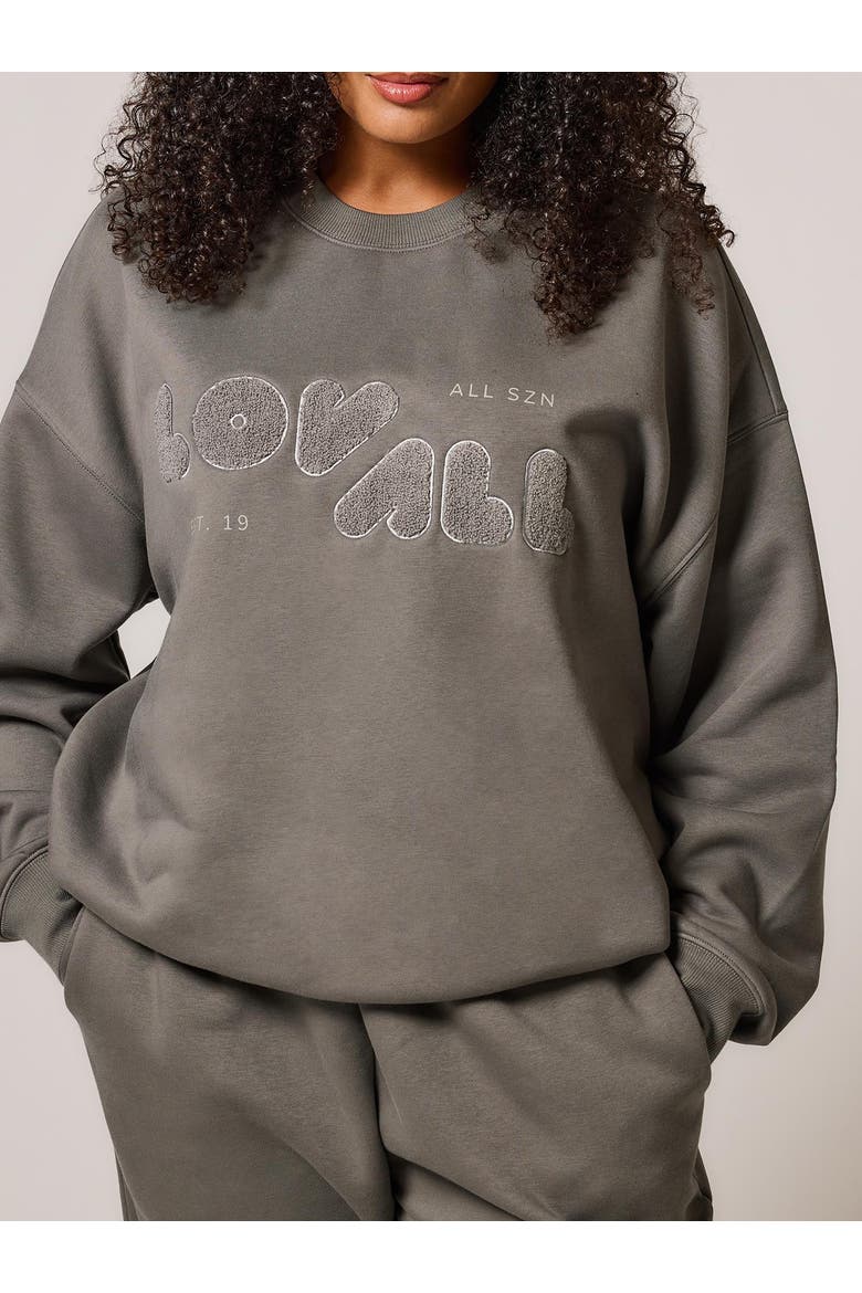 Oversized Sweatshirt, Alternate, color, Slate Green