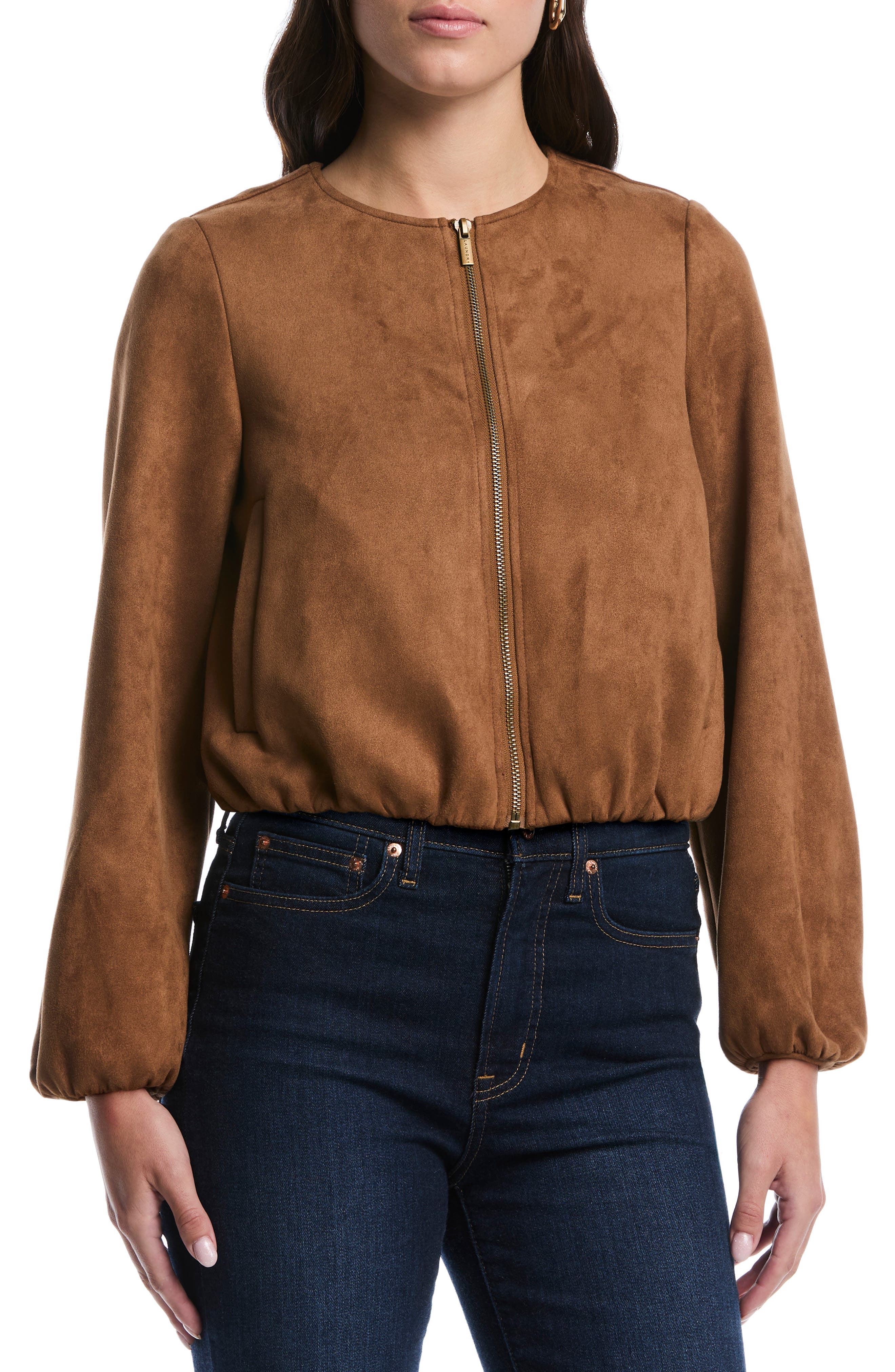 Faux Suede Bubble Jacket