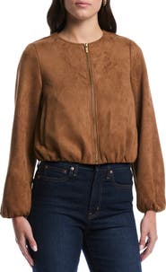 Laundry by Shelli Segal Faux Suede Bubble Jacket