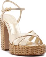 Schutz Keefa Woven Platform Sandal