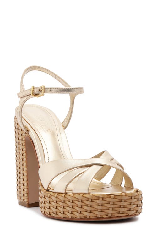 Shop Schutz Keefa Woven Platform Sandal In Platina