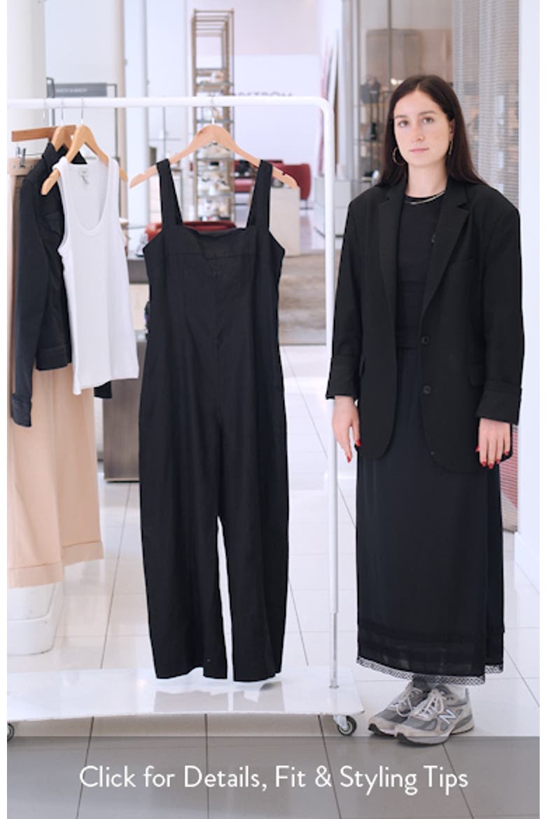 Square Neck Wide Leg Linen Jumpsuit video