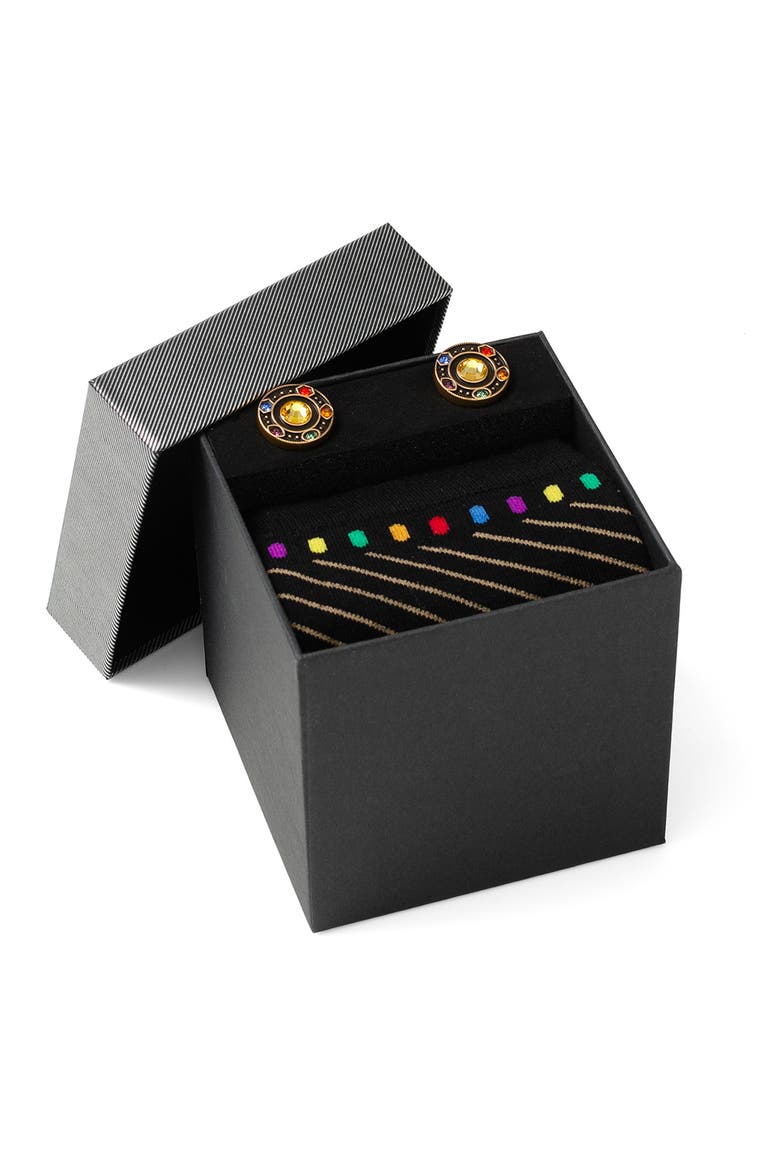 Infinity Stones Crew Socks & Cuff Links Set, Alternate, color, MULTI