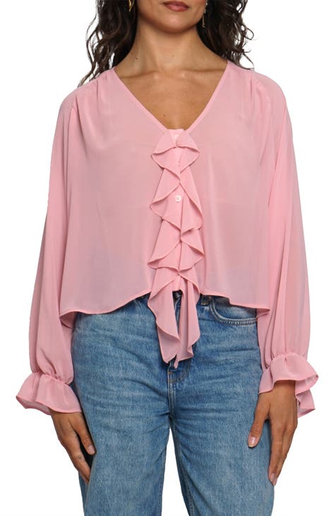 Ruffle Sheer Top