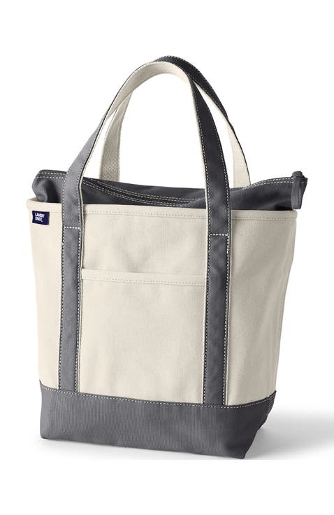 Zip Top Canvas Tote Bag